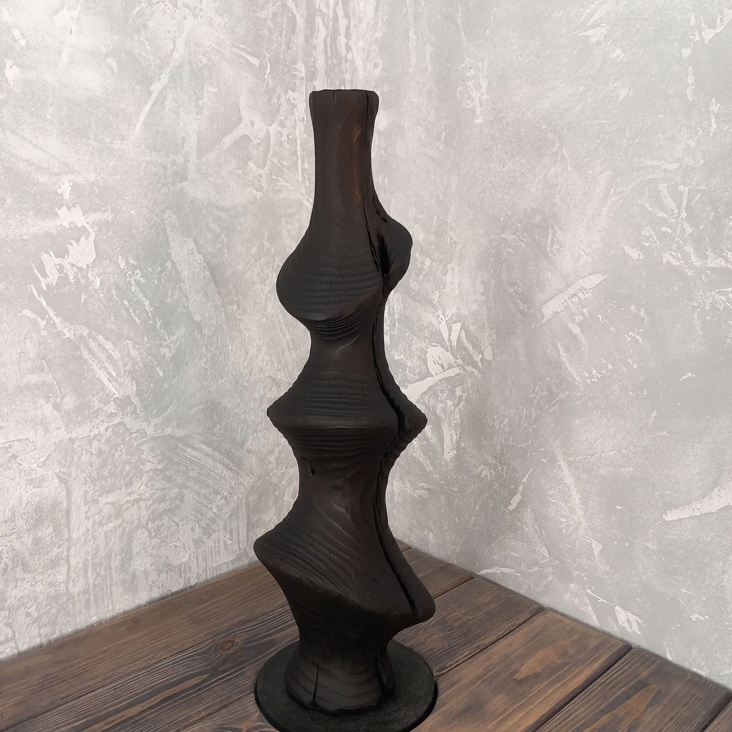 Black Disc Vase Wabi Sabi Aesthetic