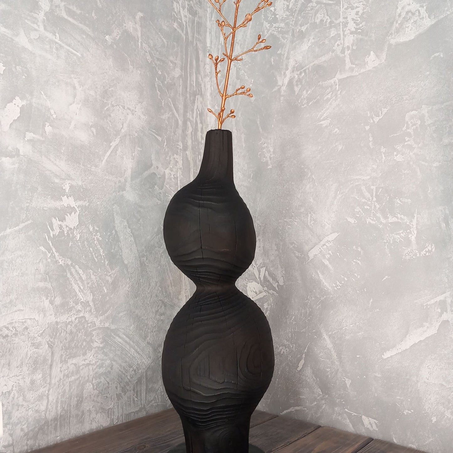 Black Sphere Vase Wabi Sabi Aesthetic