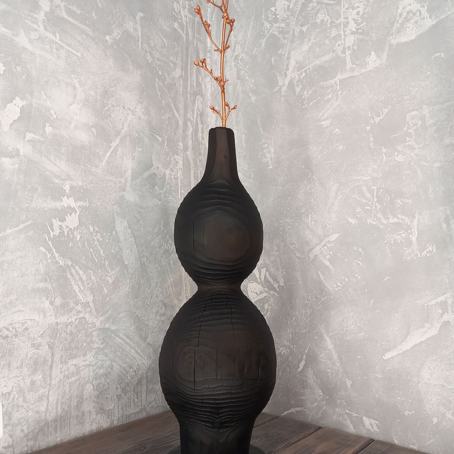 Black Sphere Vase Wabi Sabi Aesthetic