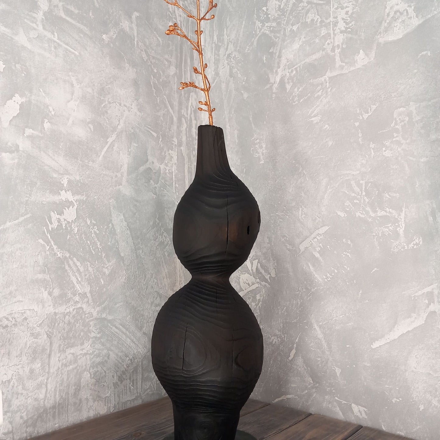 Black Sphere Vase Wabi Sabi Aesthetic