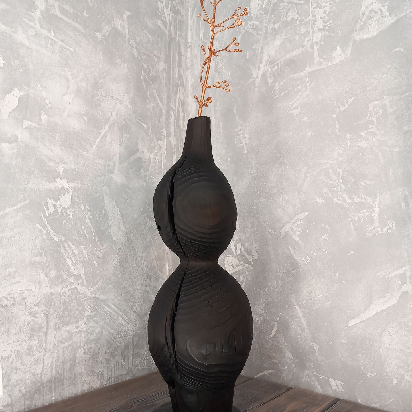 Black Sphere Vase Wabi Sabi Aesthetic