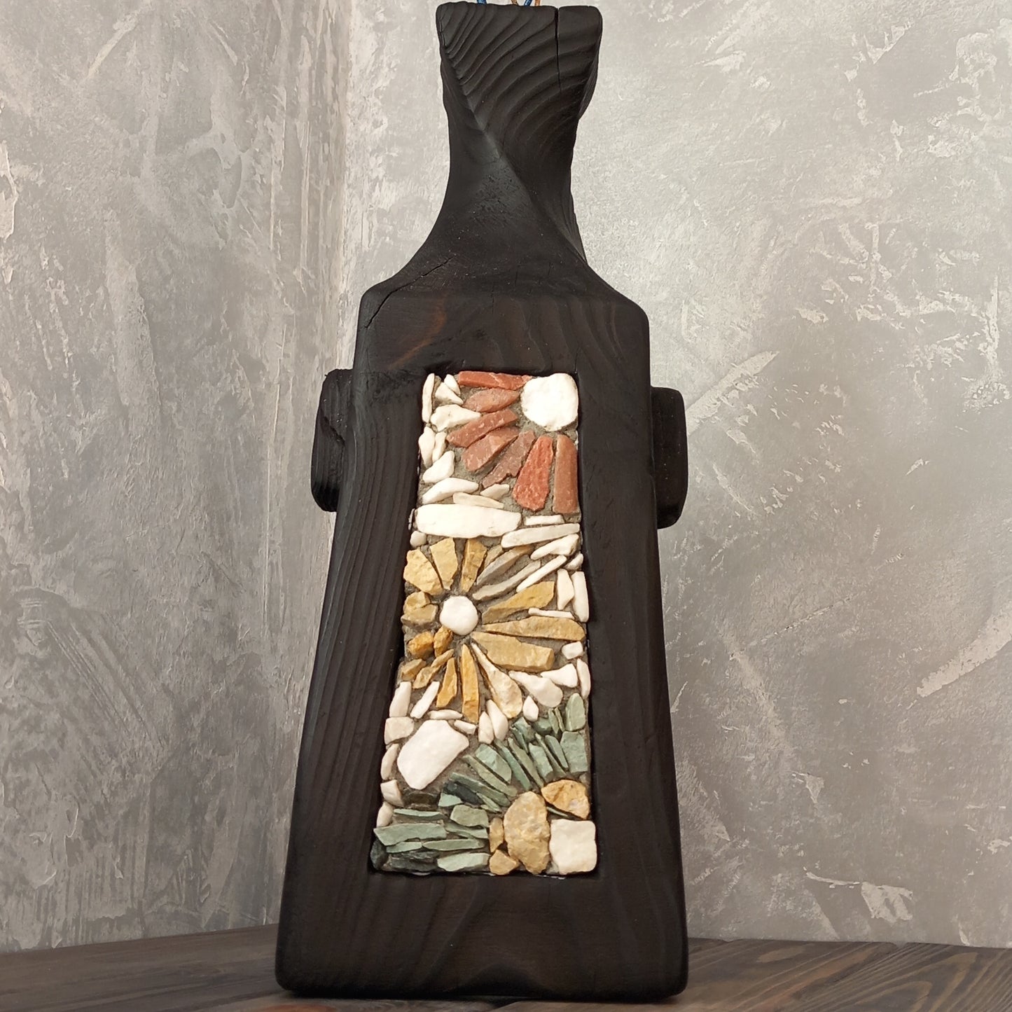 Black Twisted Mosaic Vase