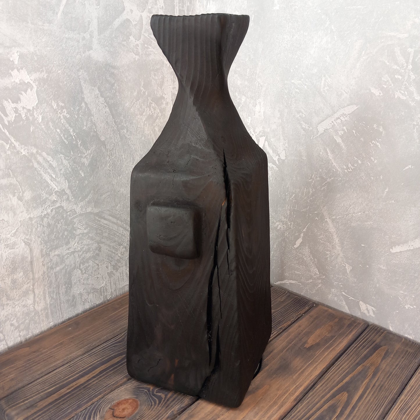 Black Twisted Mosaic Vase