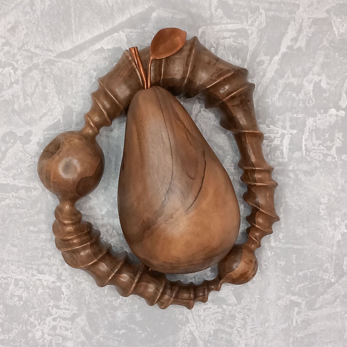 Sculptural Wall Art Wooden Pear