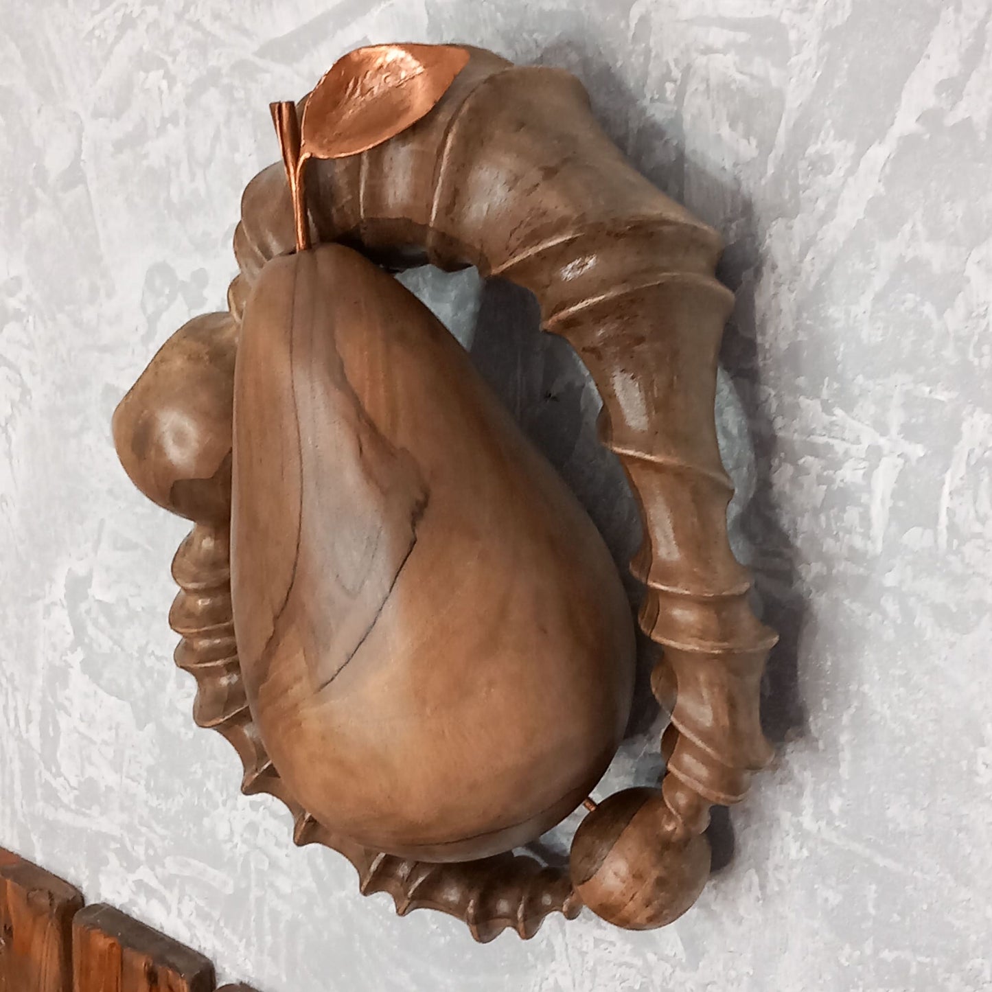 Sculptural Wall Art Wooden Pear