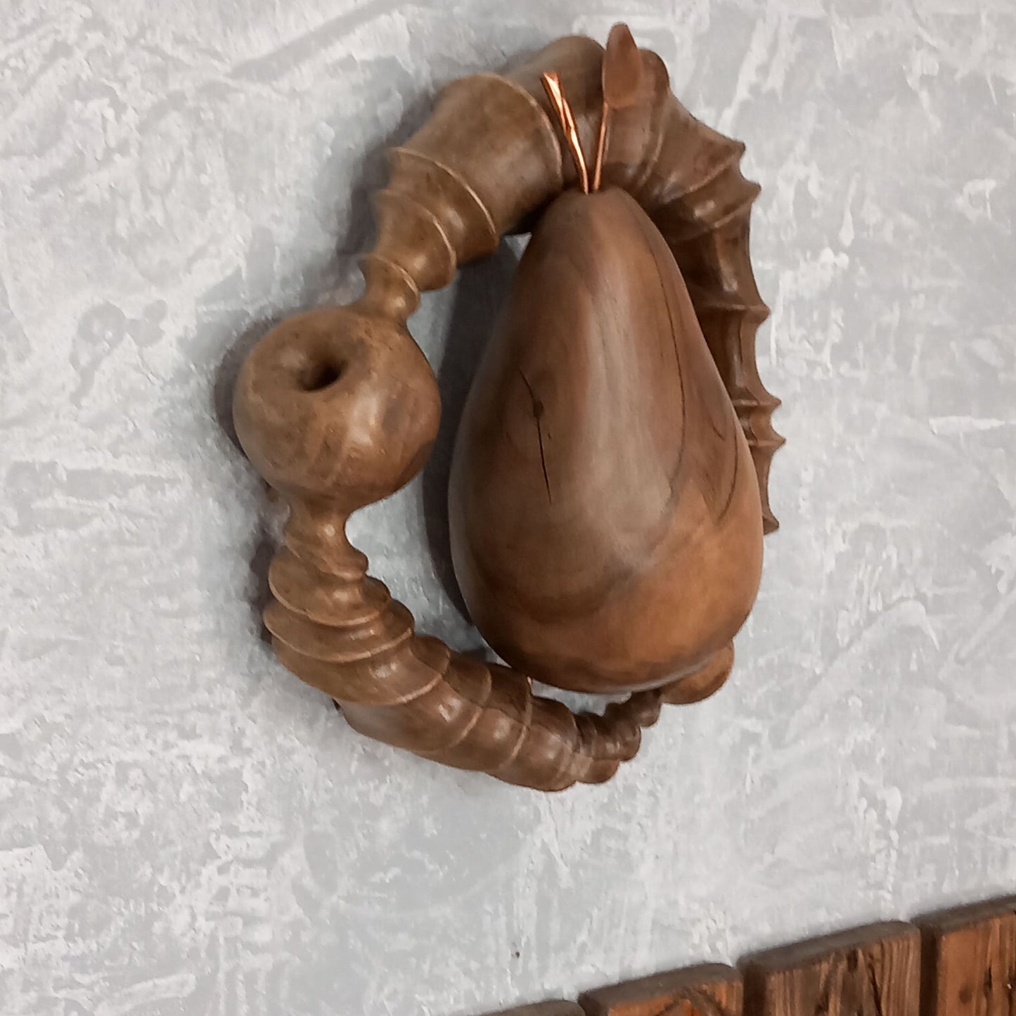 Sculptural Wall Art Wooden Pear