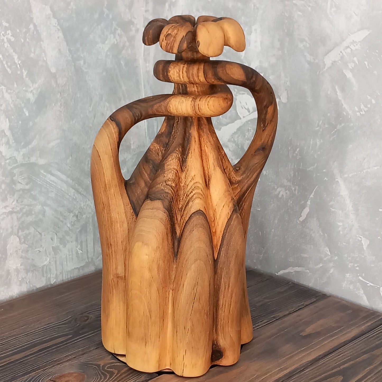 Twisted Wavy Walnut Amphora Vase