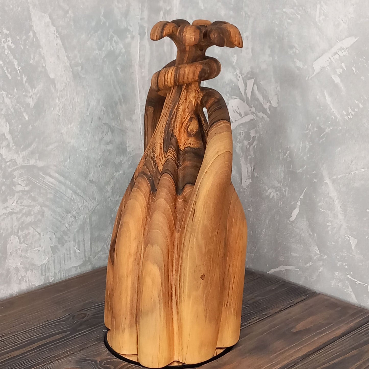Twisted Wavy Walnut Amphora Vase