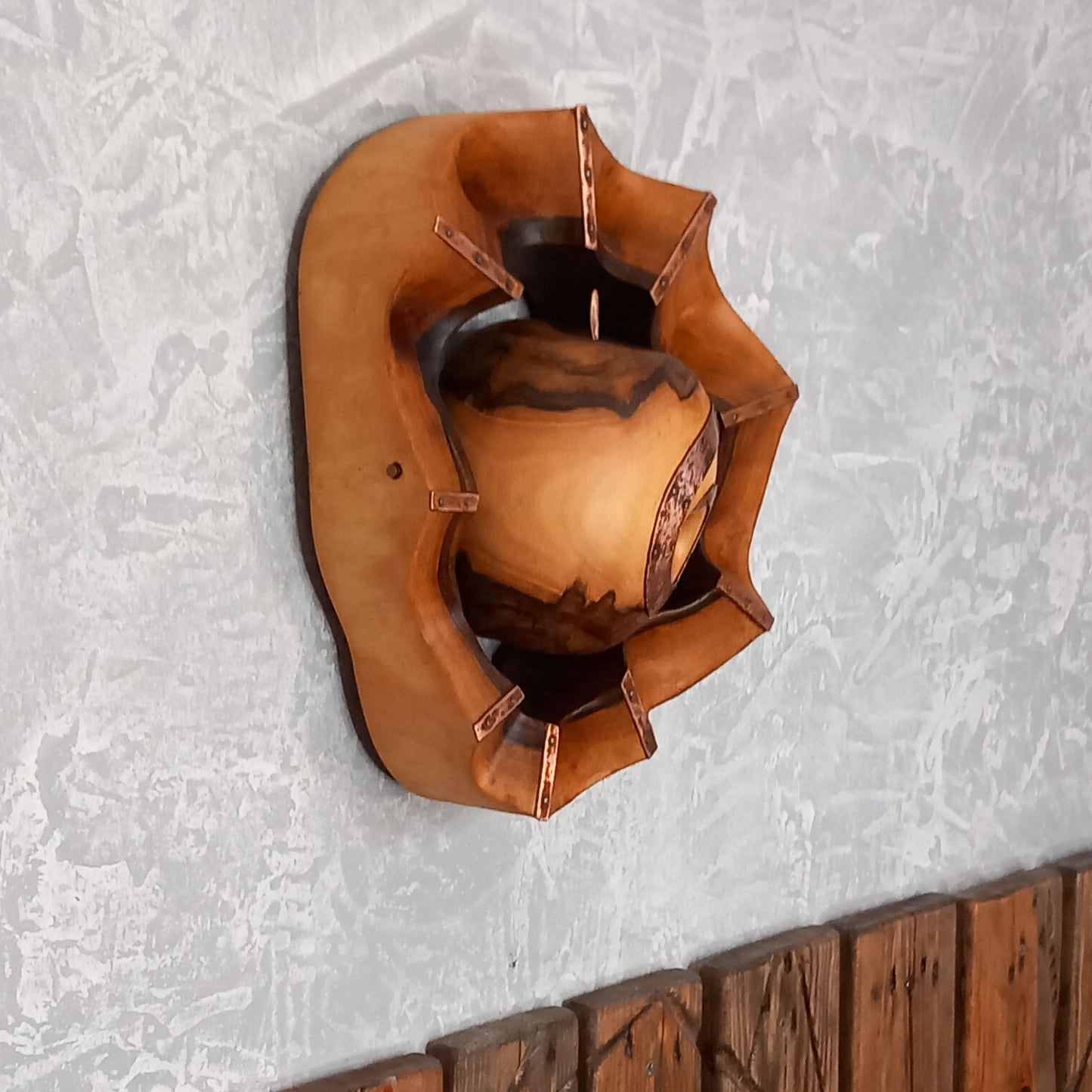 Wall Art Wooden Apple Sculpture