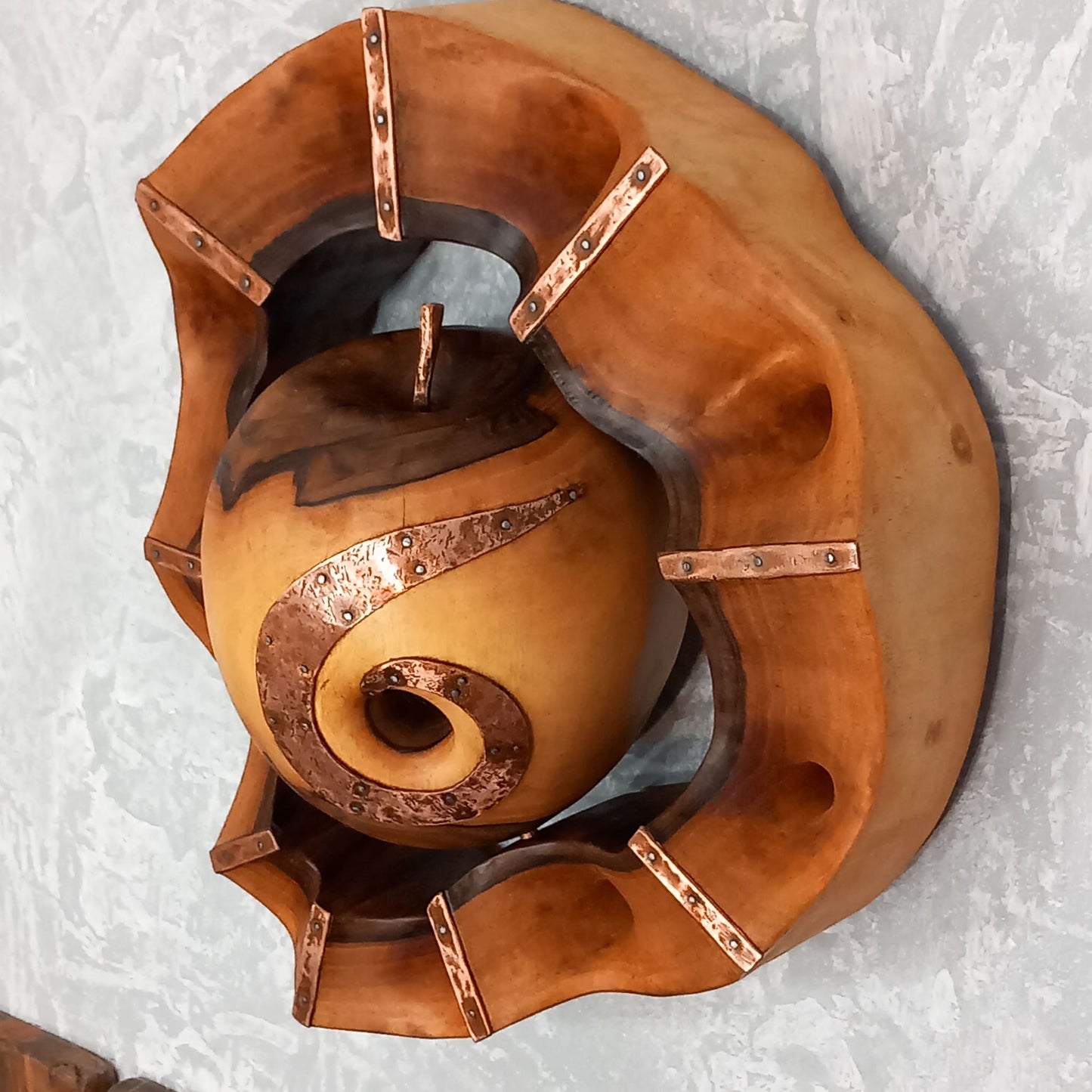Wall Art Wooden Apple Sculpture