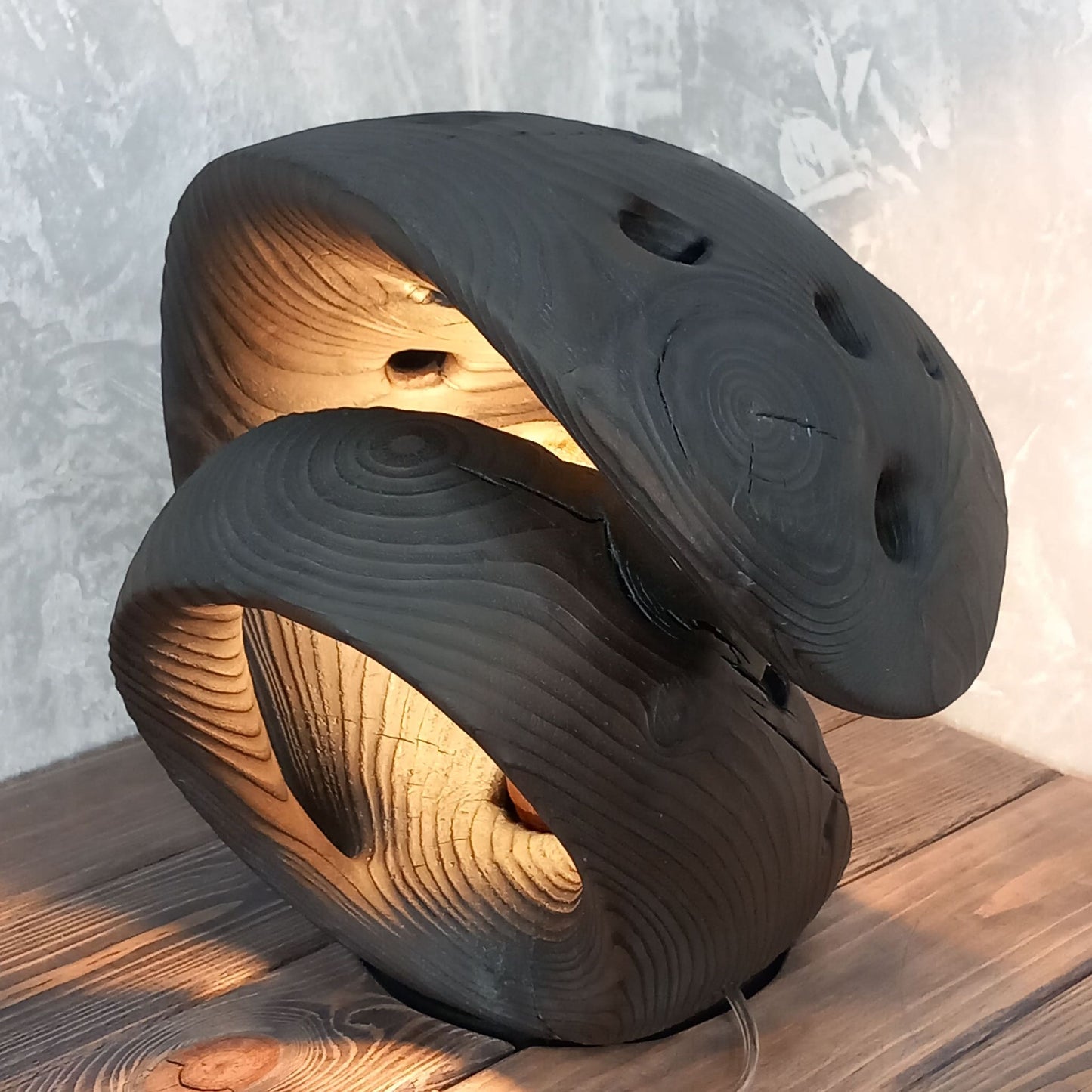 Wave Shape Black Lamp Wabi Sabi Decor Philosophy
