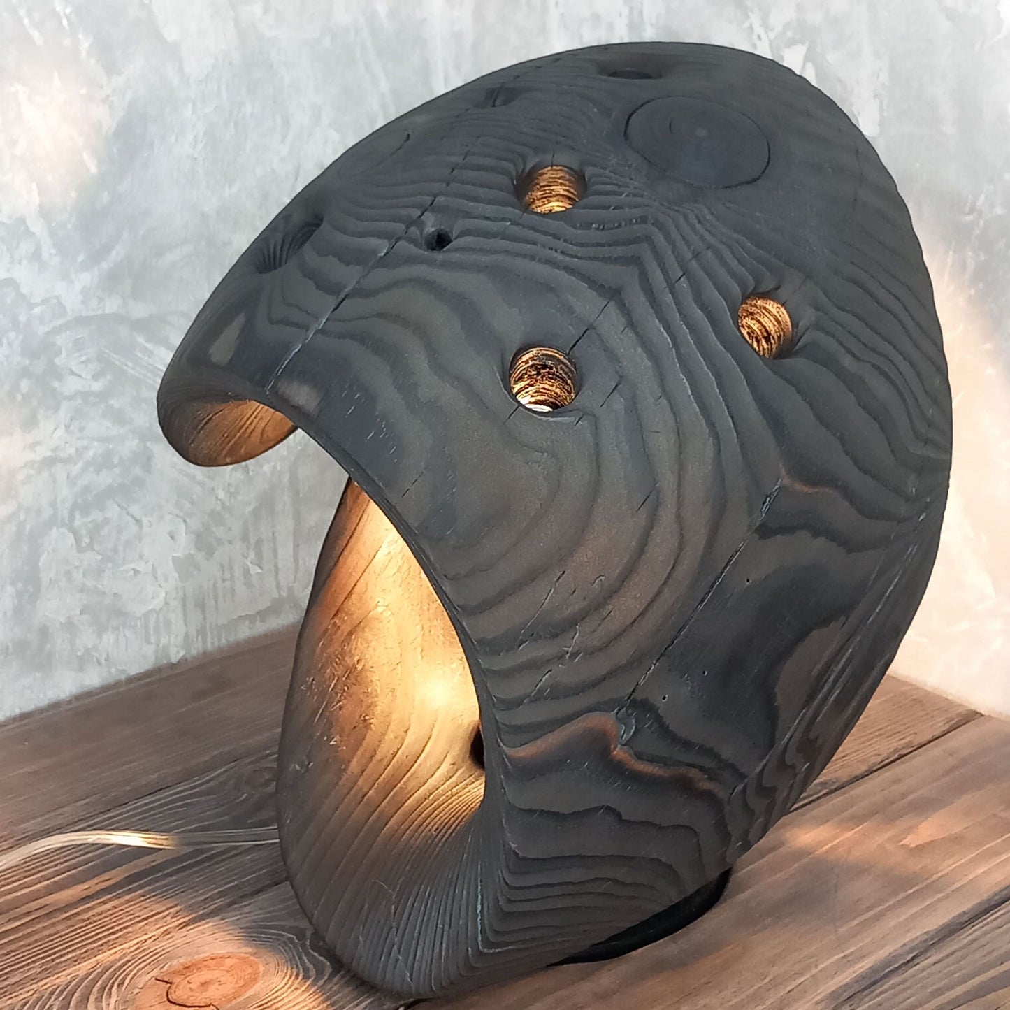 Wave Shape Black Lamp Wabi Sabi Decor Philosophy