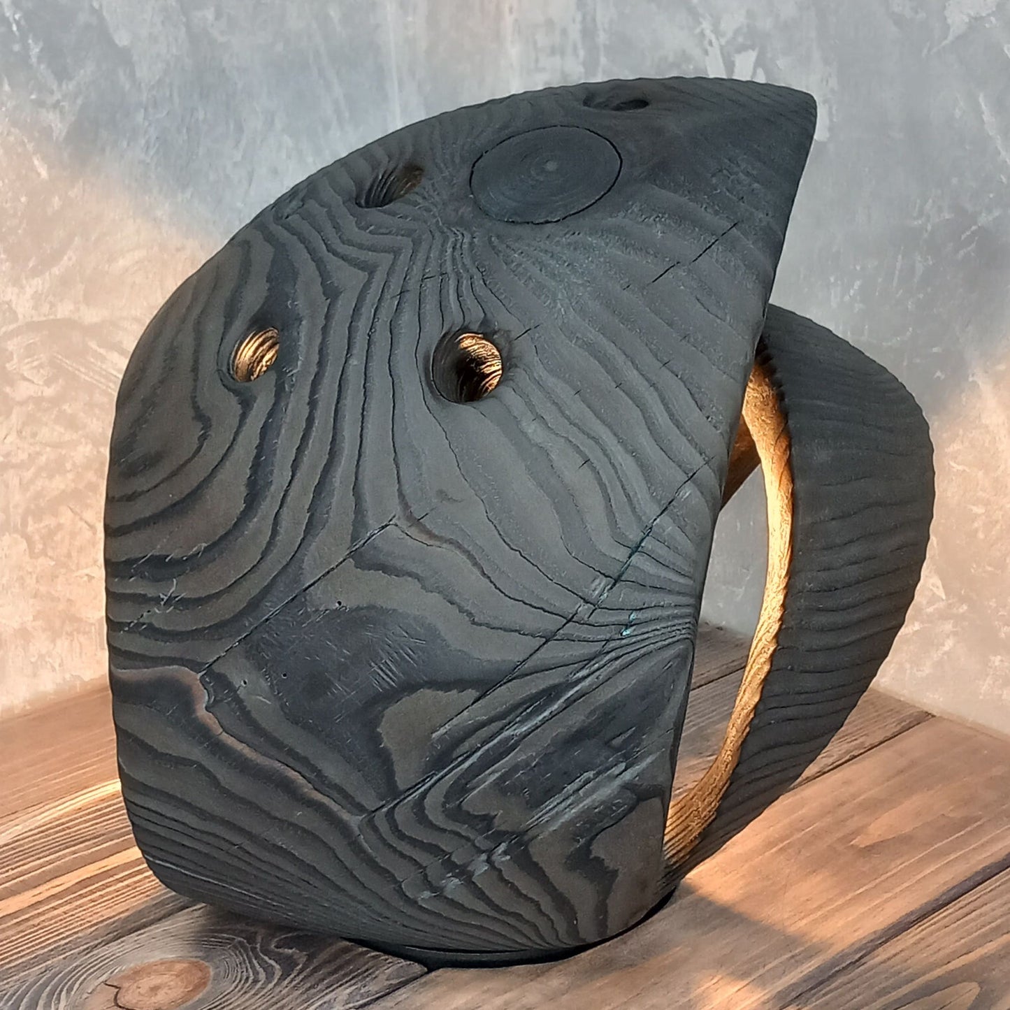 Wave Shape Black Lamp Wabi Sabi Decor Philosophy