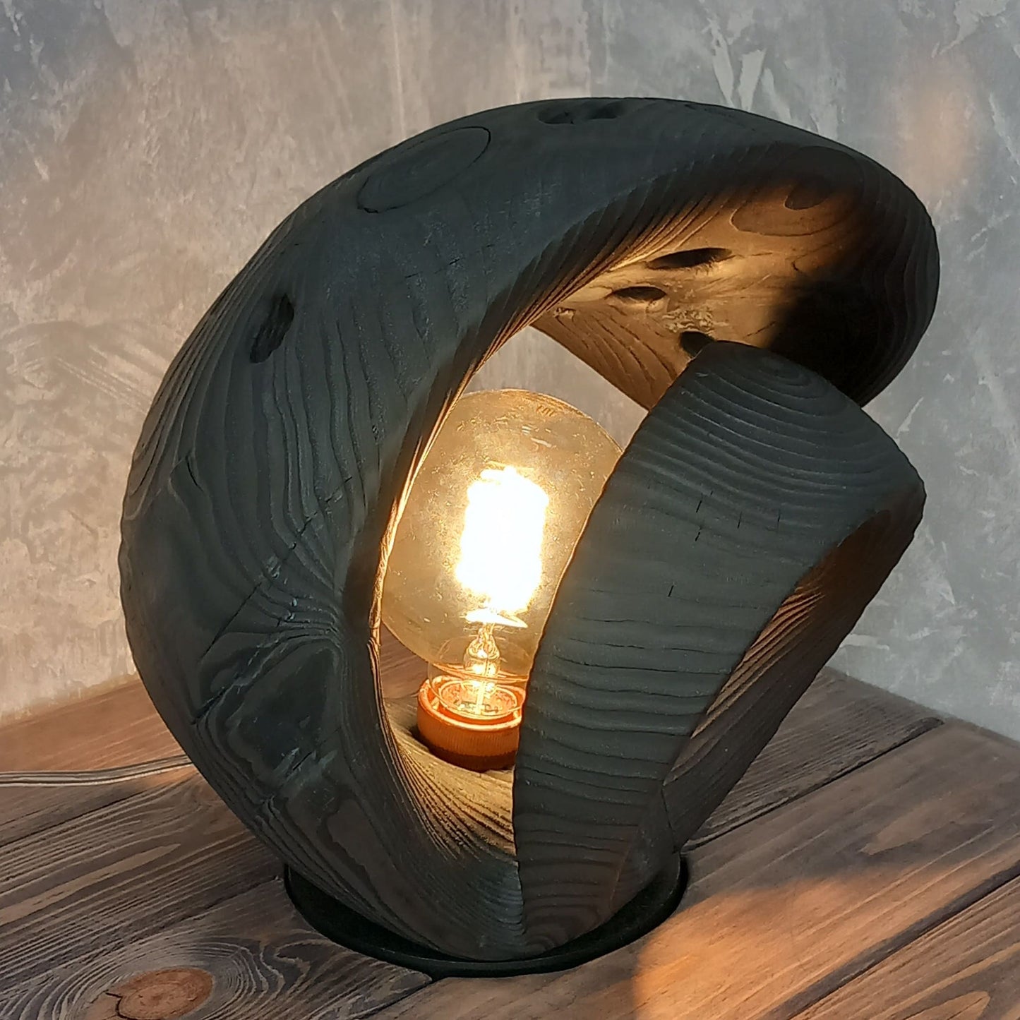 Wave Shape Black Lamp Wabi Sabi Decor Philosophy