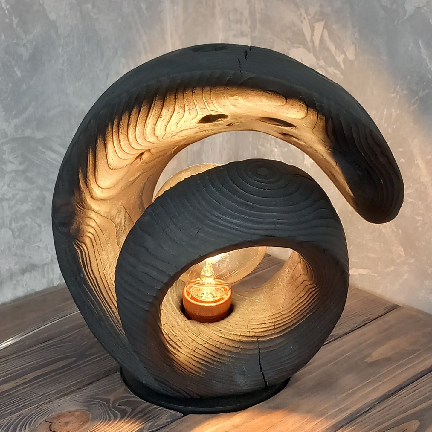 Wave Shape Black Lamp Wabi Sabi Decor Philosophy