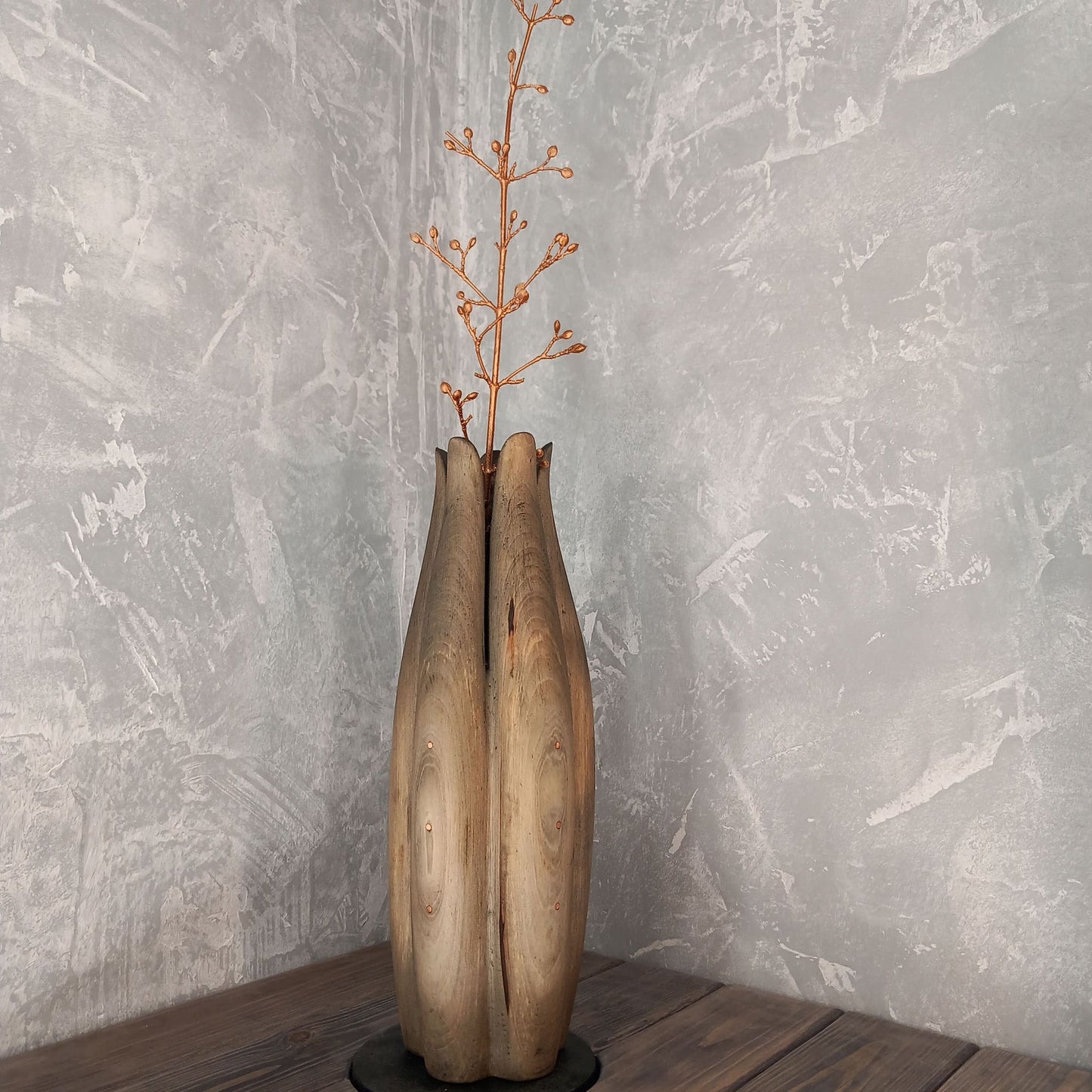 Wavy Organic Shape Handcrafted Birch Vase