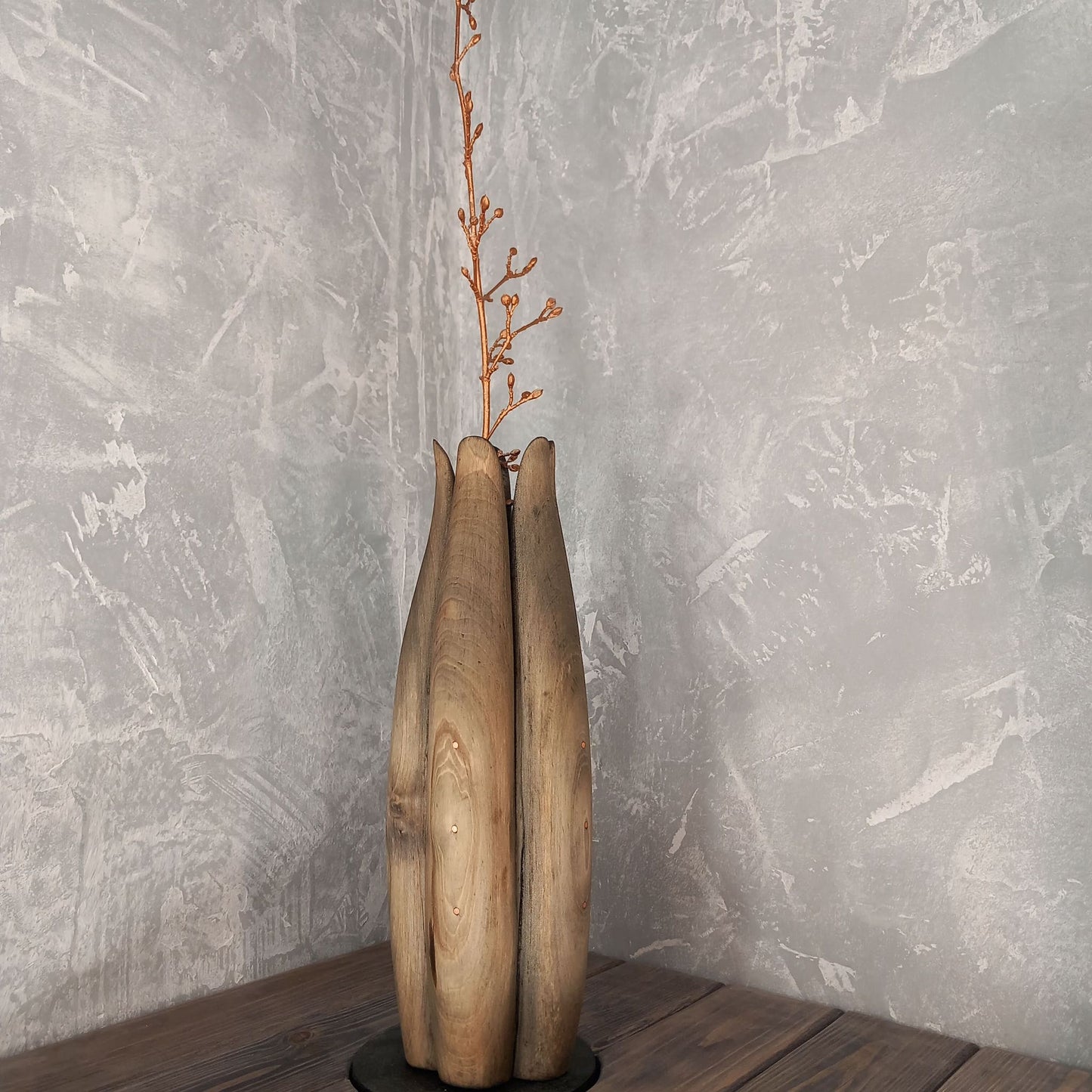 Wavy Organic Shape Handcrafted Birch Vase