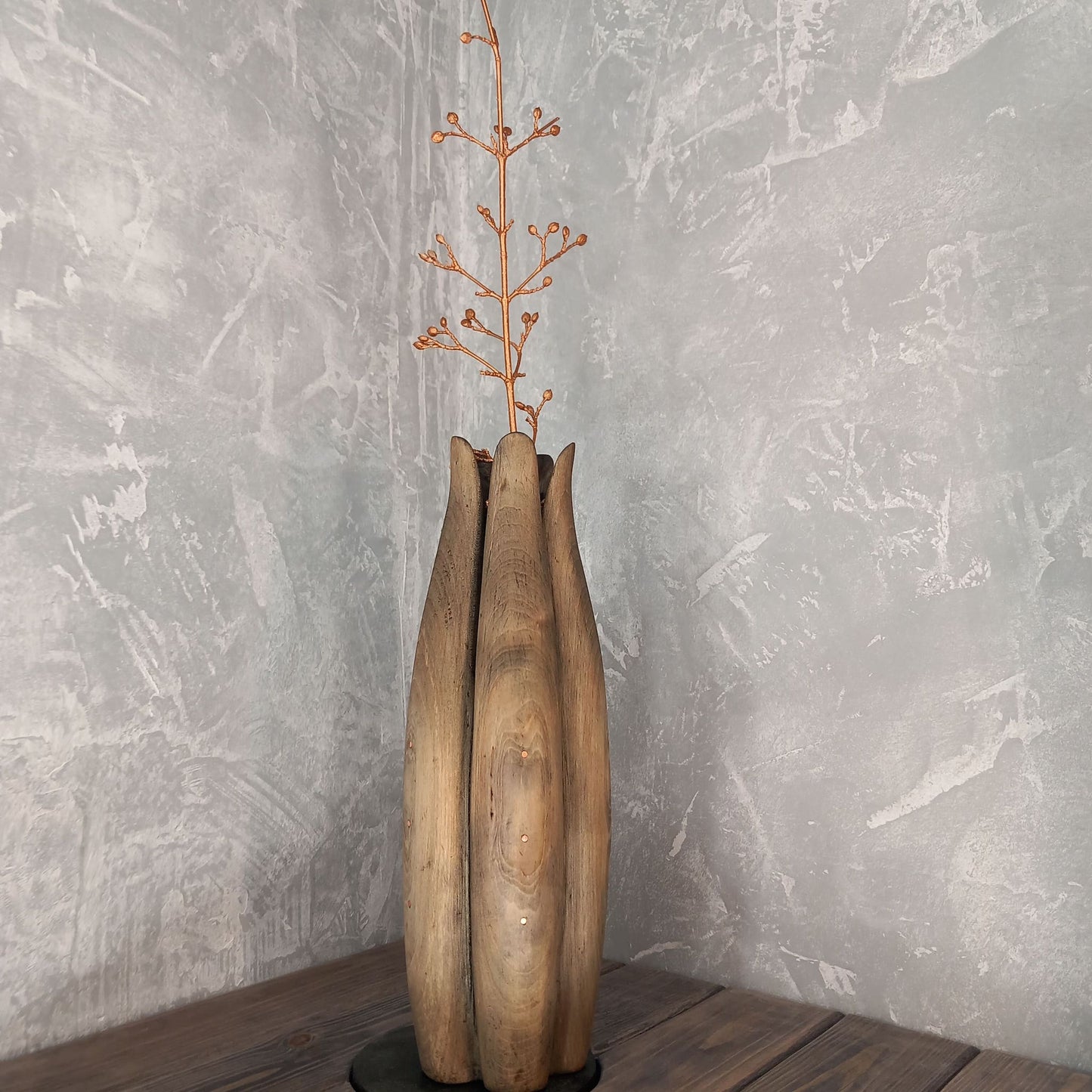 Wavy Organic Shape Handcrafted Birch Vase