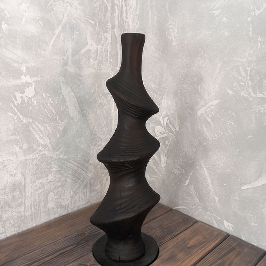 Black Disc Vase Wabi Sabi Aesthetic