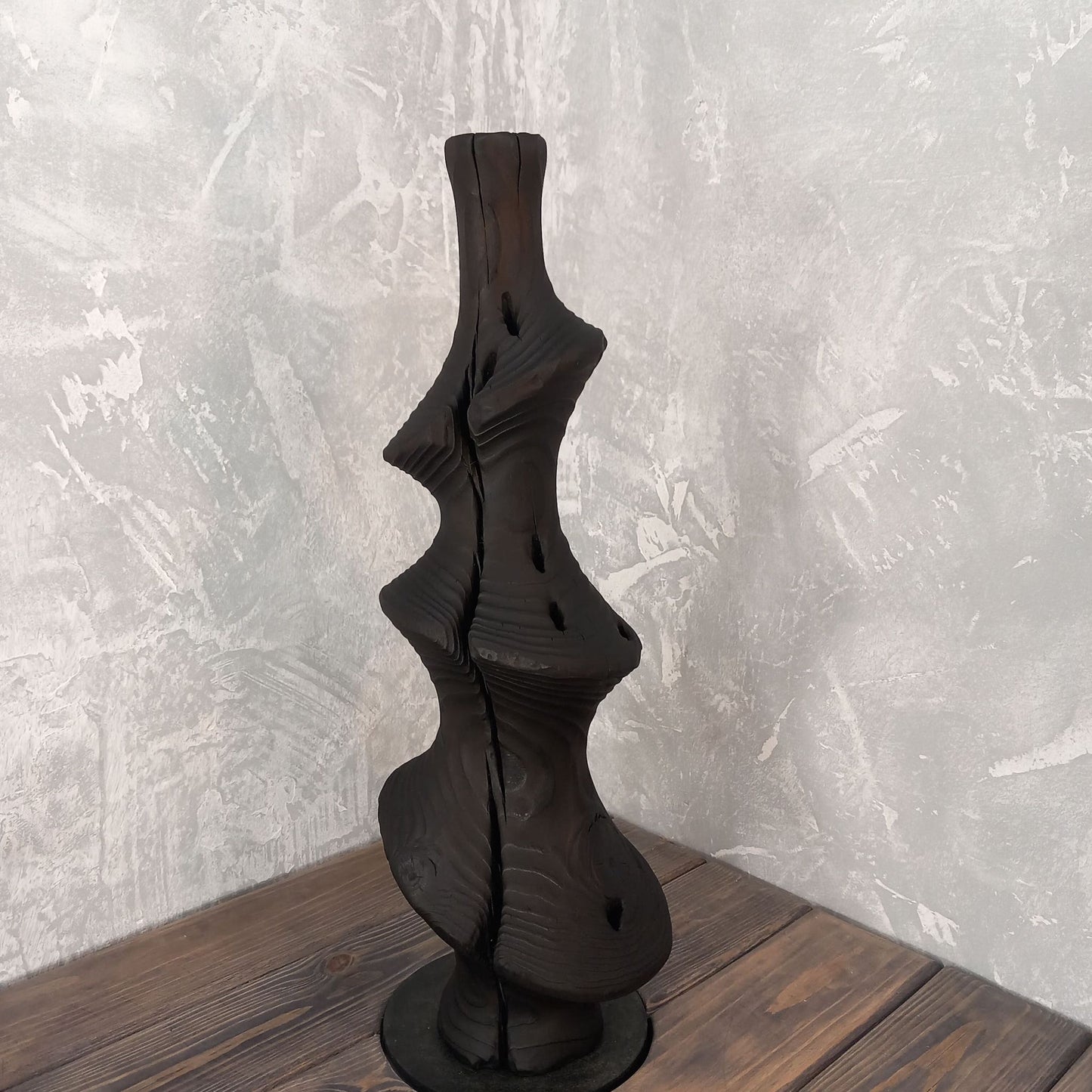 Black Disc Vase Wabi Sabi Aesthetic