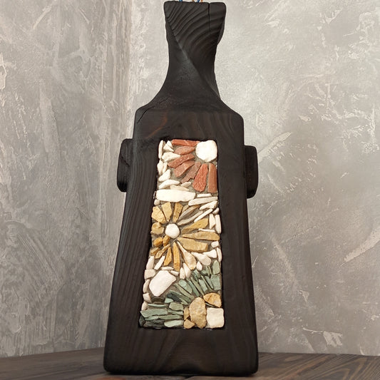 Black Twisted Mosaic Vase