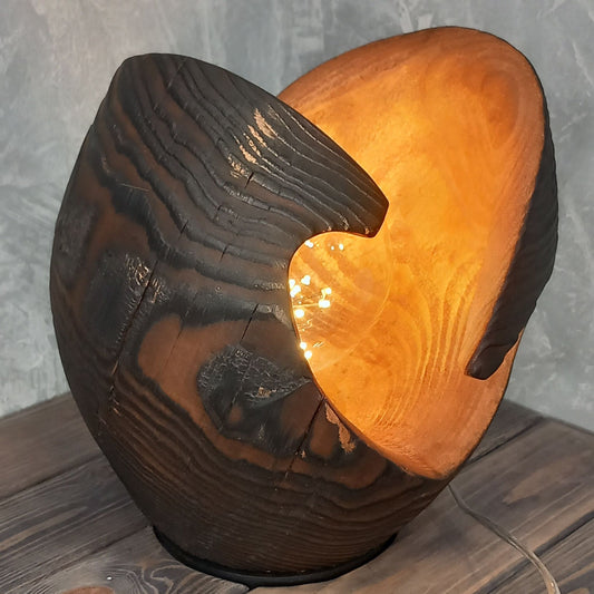 Burnt Wood Yakisugi Black Gold Lamp